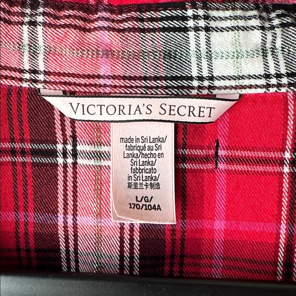 Victoria’s Secret Flannel Plaid Nightgown Sleep Shirt Size Large - Picture 5 of 6